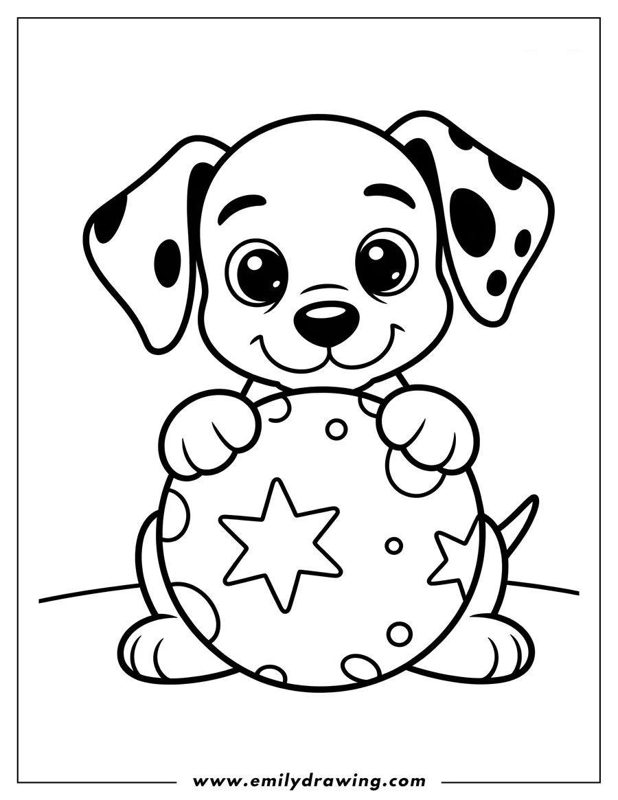 Outline drawing of puppy
