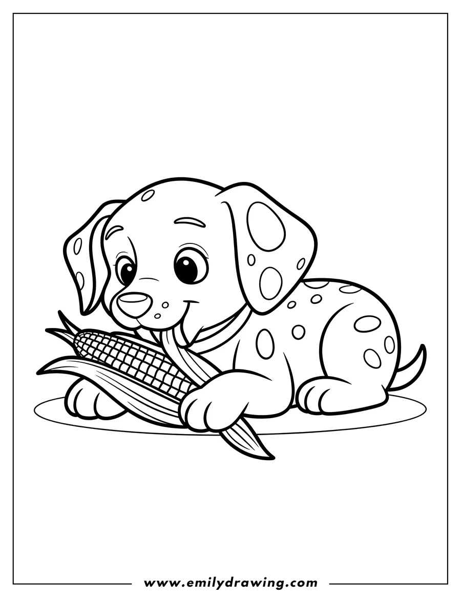 Linear illustration of puppy