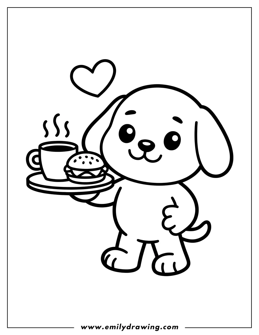 High quality printable puppy for coloring