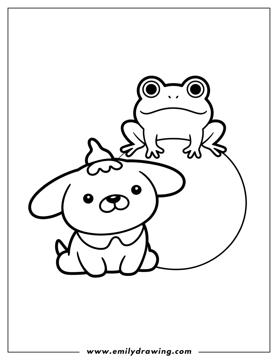 Coloring page for kids: puppy