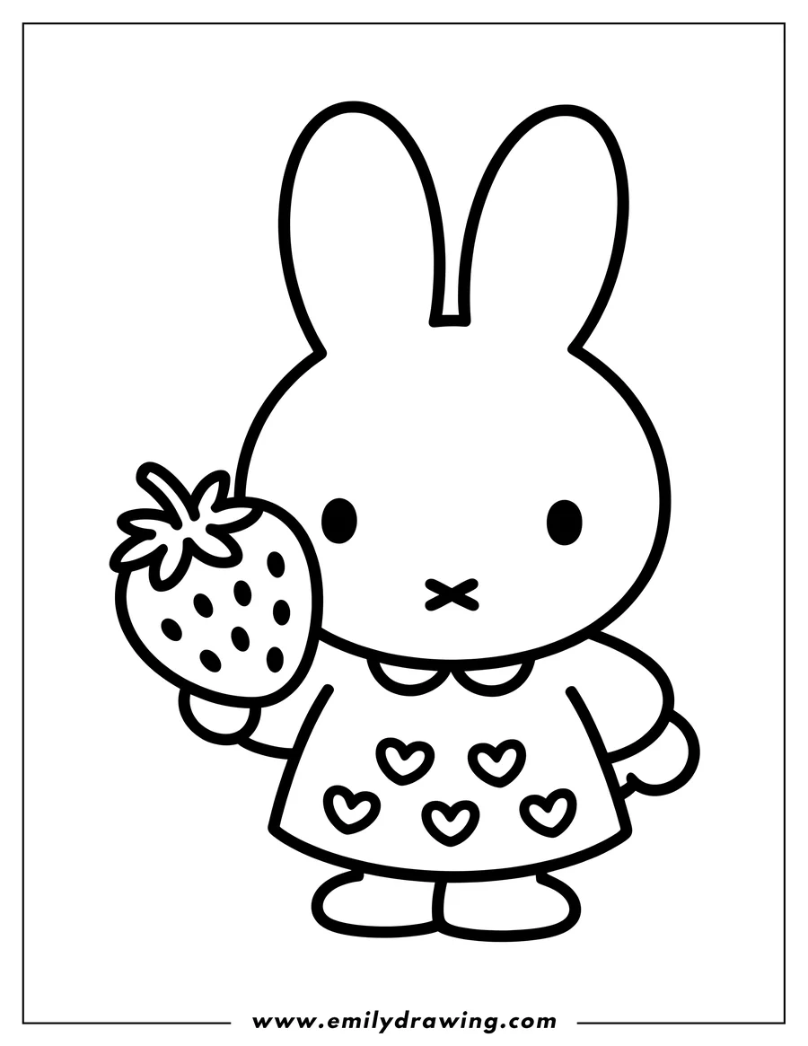 Doodle style coloring picture of rabbit