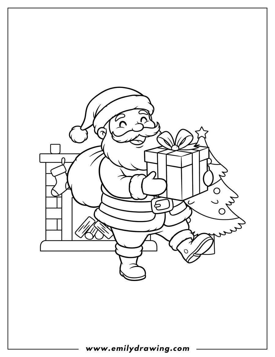 High quality printable santa Claus for coloring
