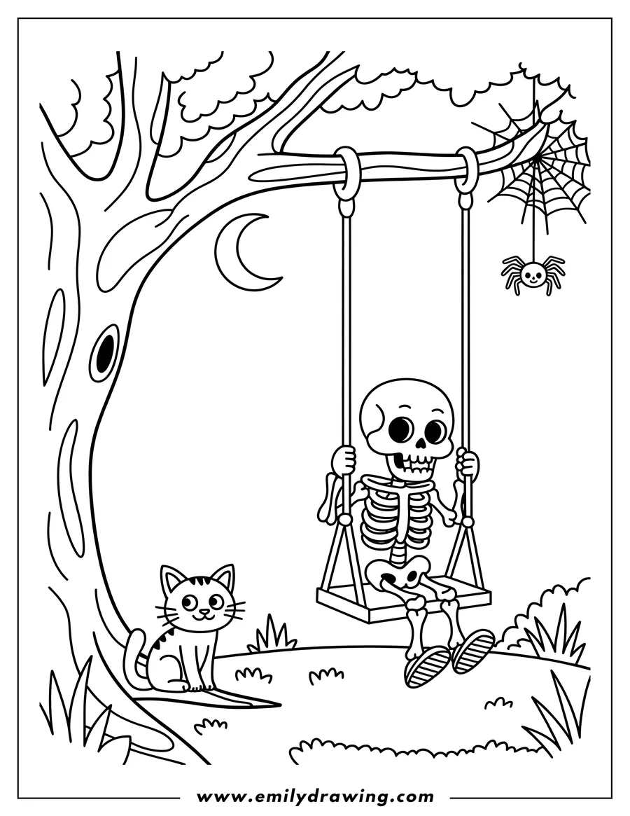 Vector style outline of skeleton