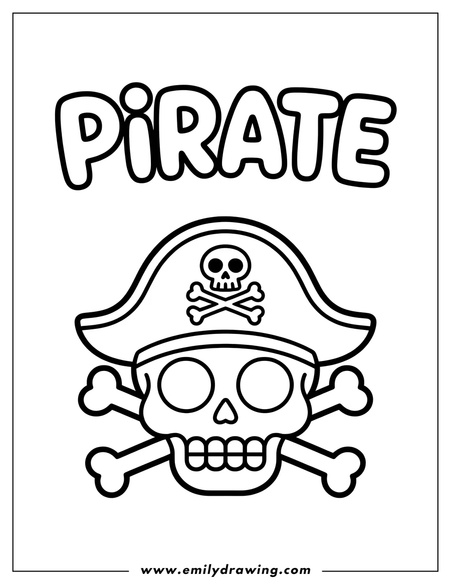 Linear illustration of skull and Crossbones