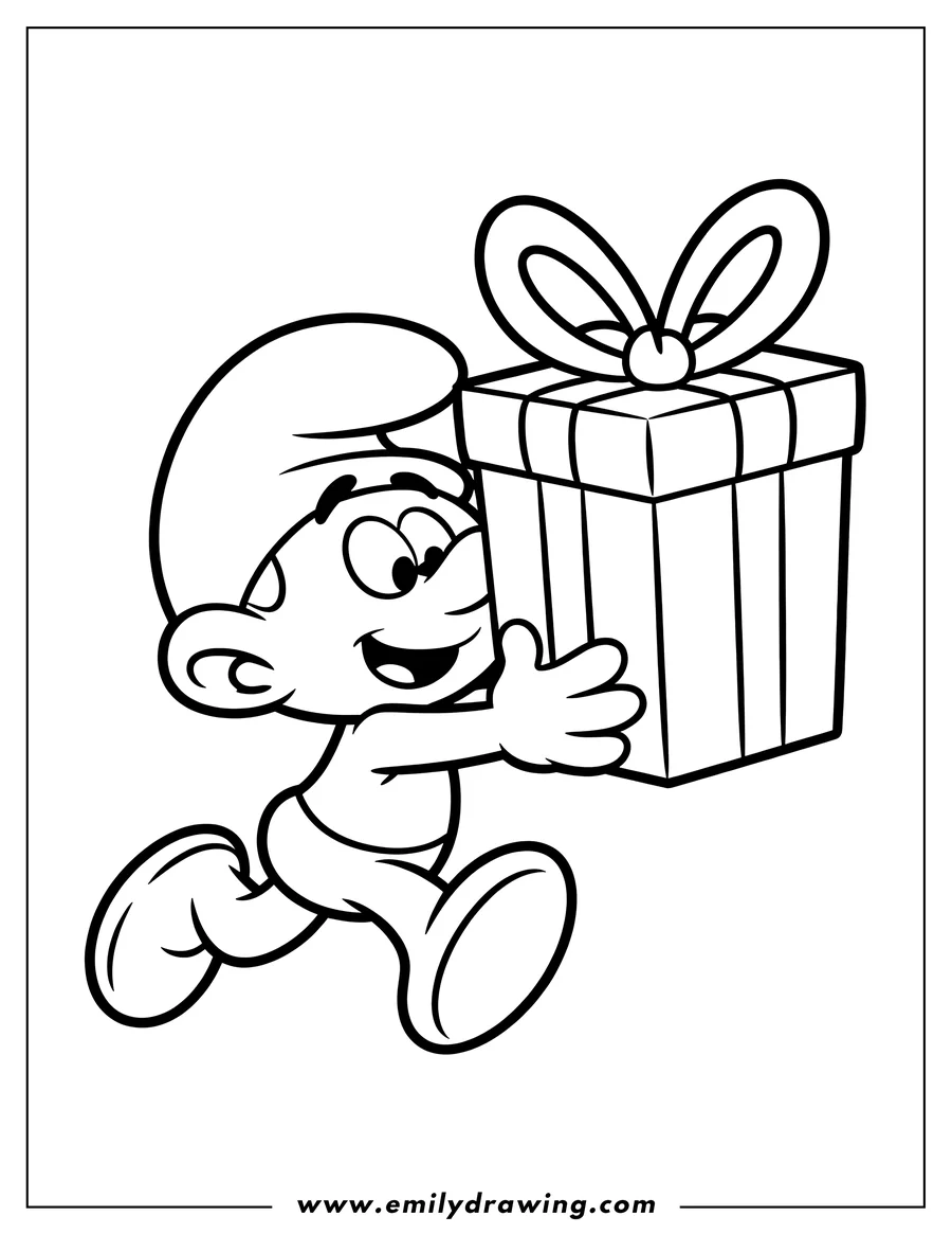 Clean line drawing: smurf