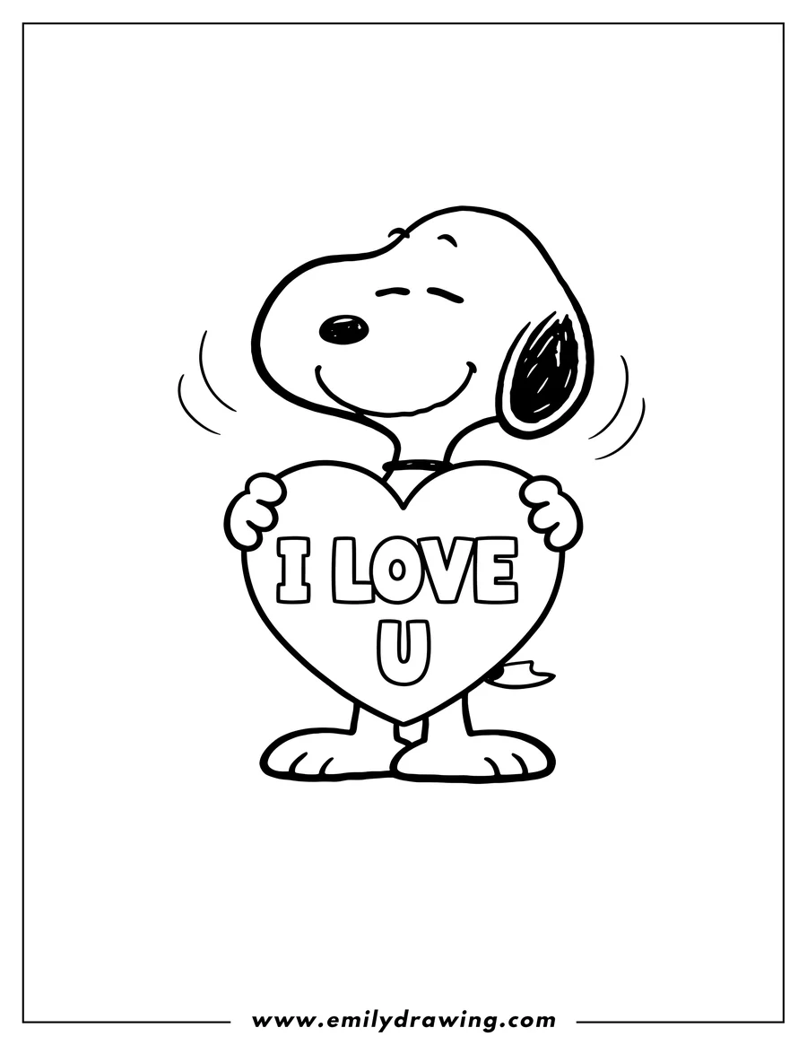 Coloring page for kids: snoopy