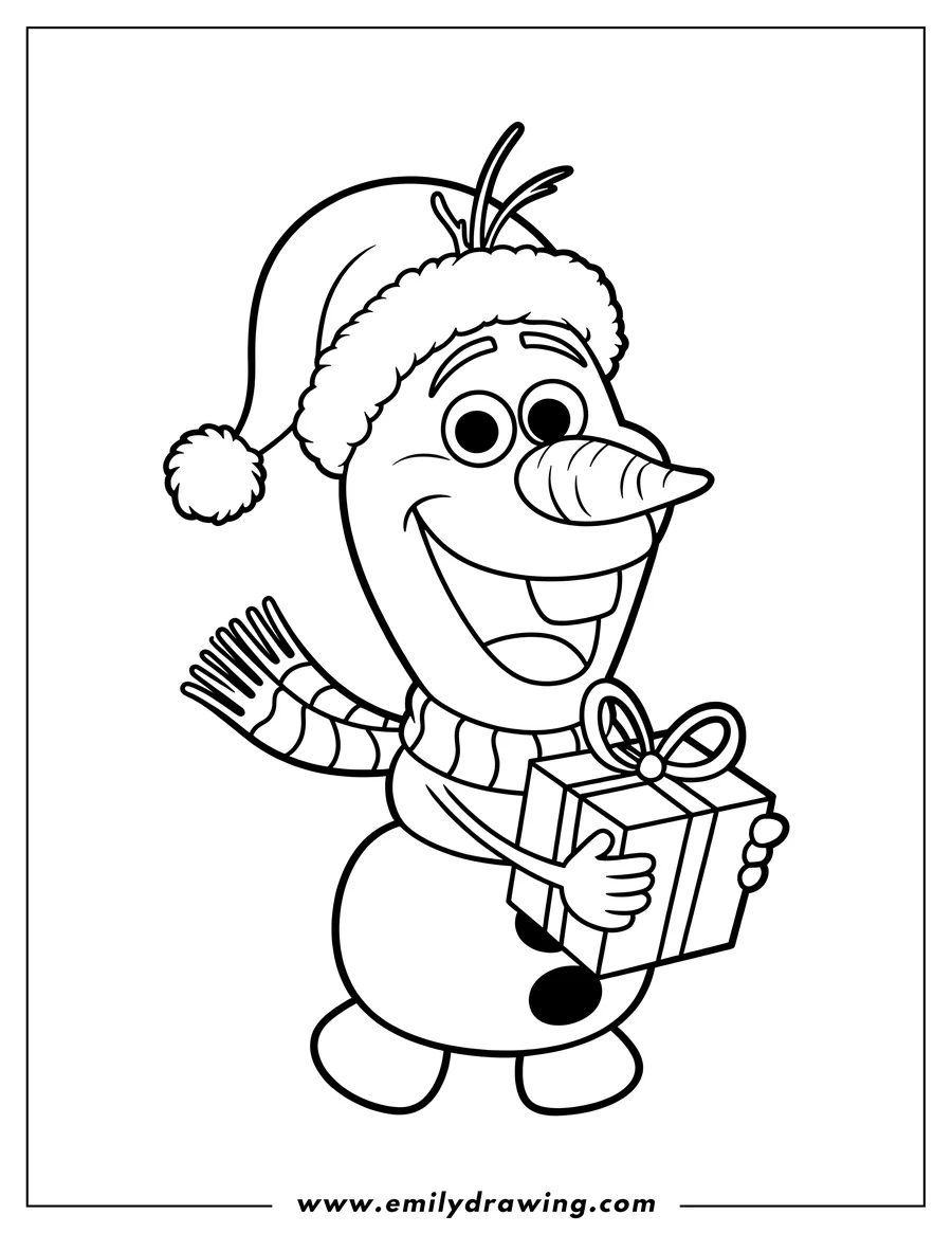 Simple sketch of snowman to color