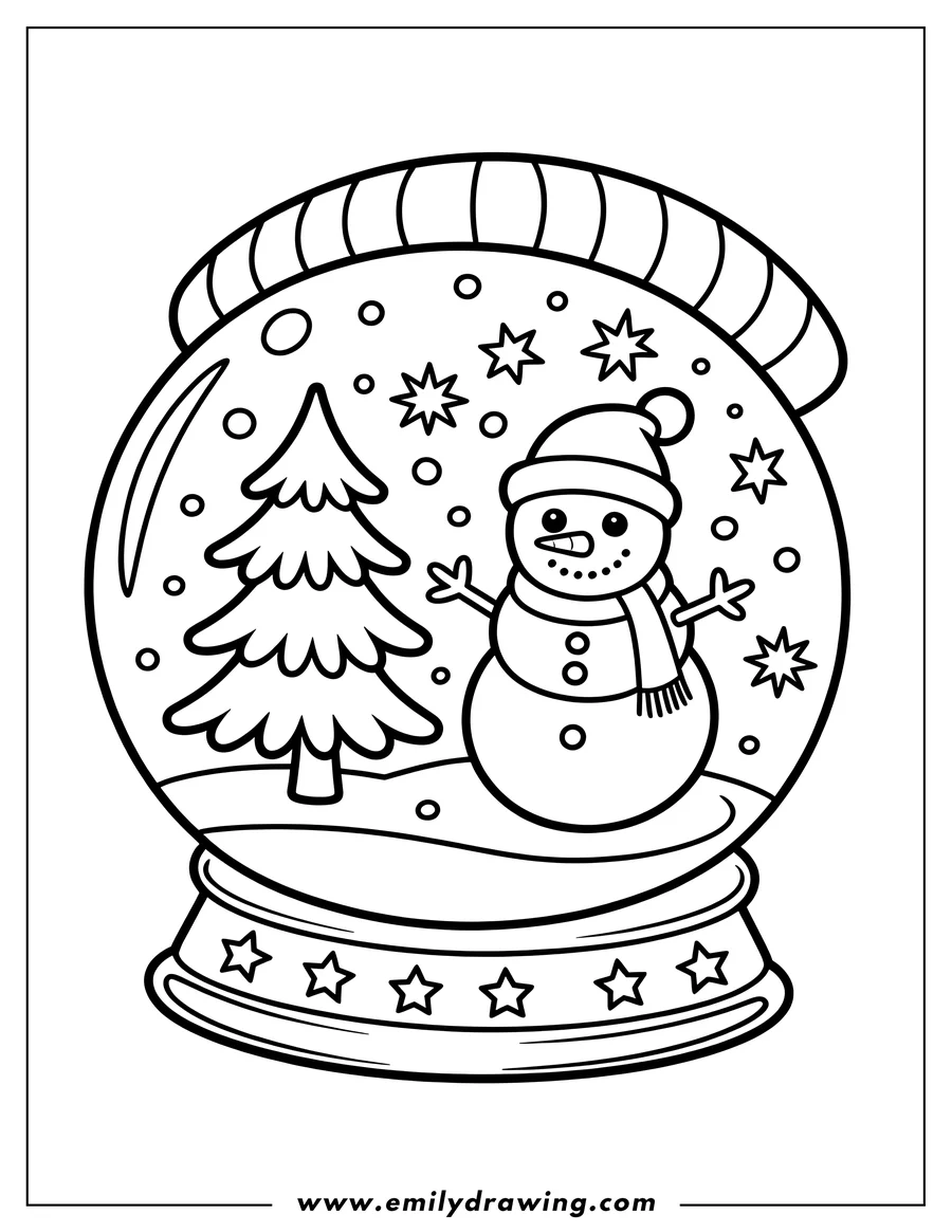 Coloring page for kids: snowman