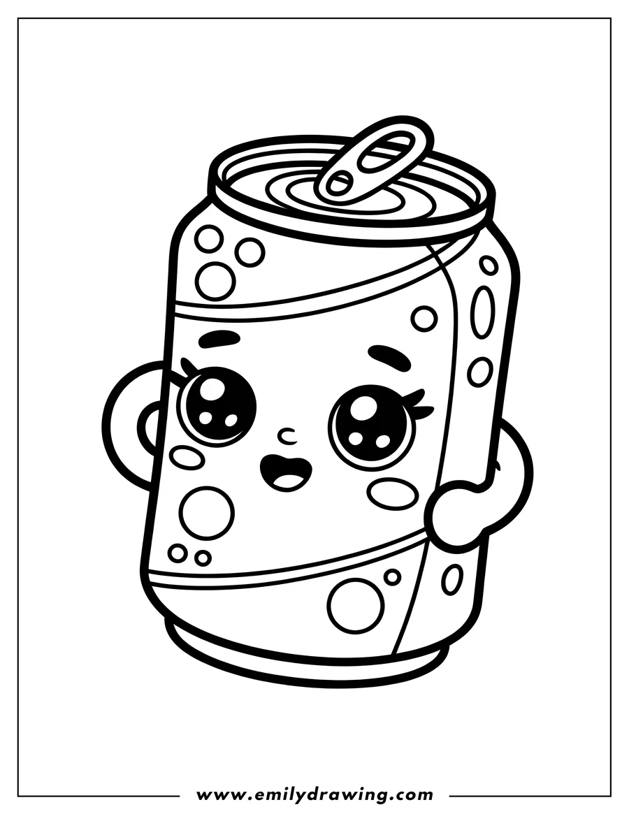 Free printable coloring sheet of soda Can
