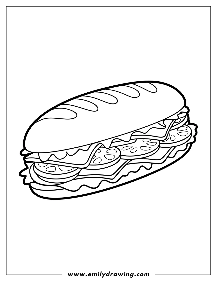 Linear illustration of submarine Sandwich
