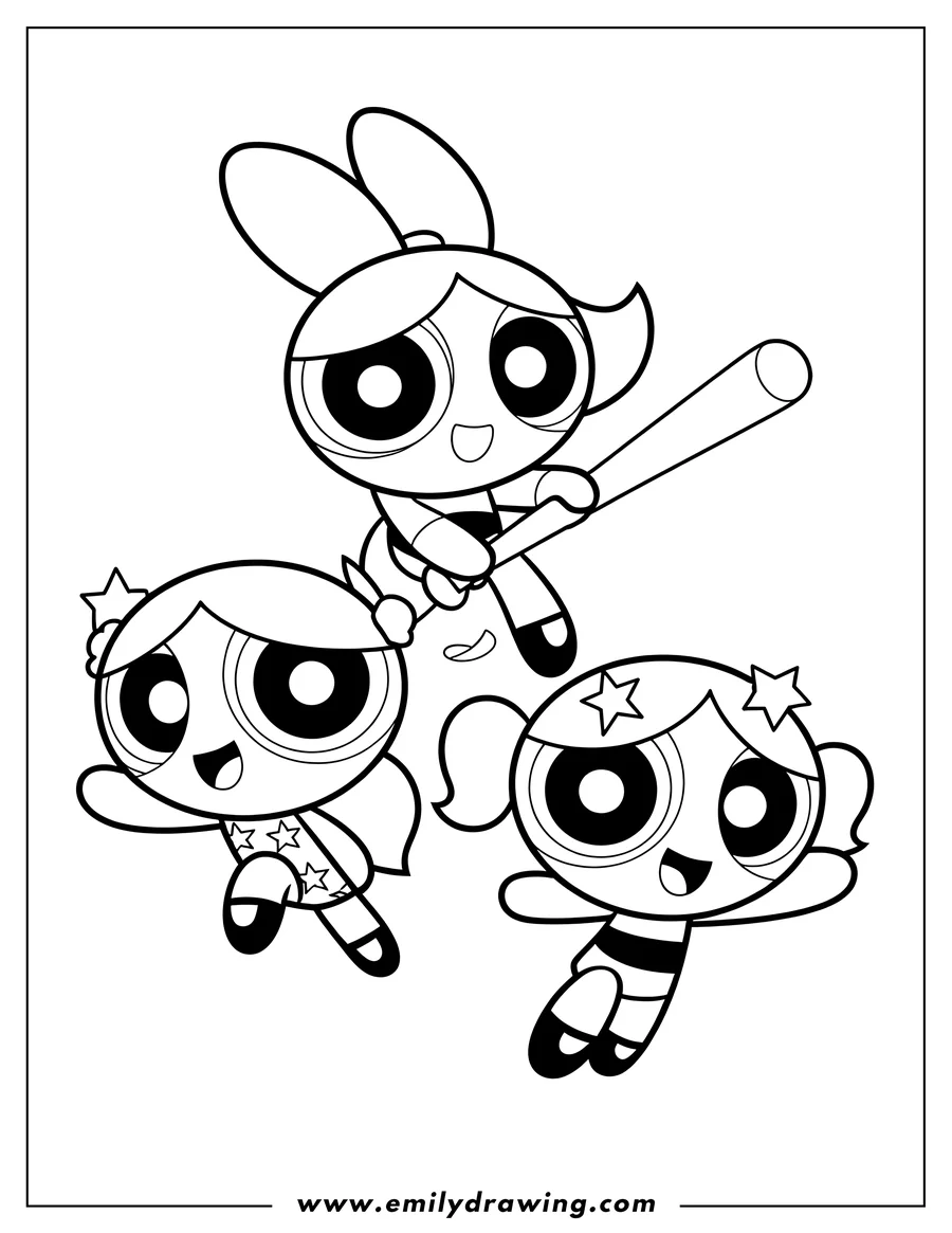 PDF style coloring page: superhero girl