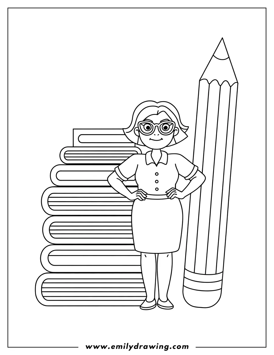 High quality printable teacher for coloring