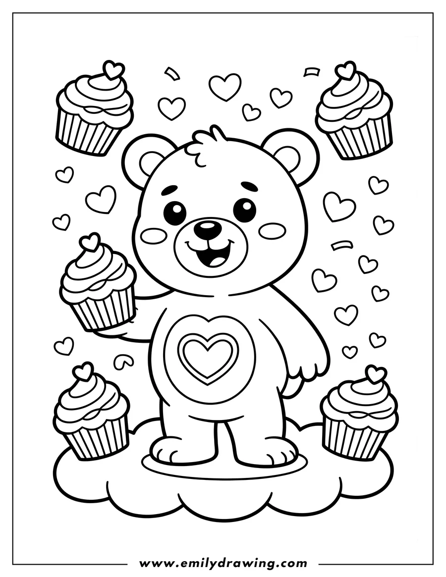 Downloadable coloring page of teddy Bear