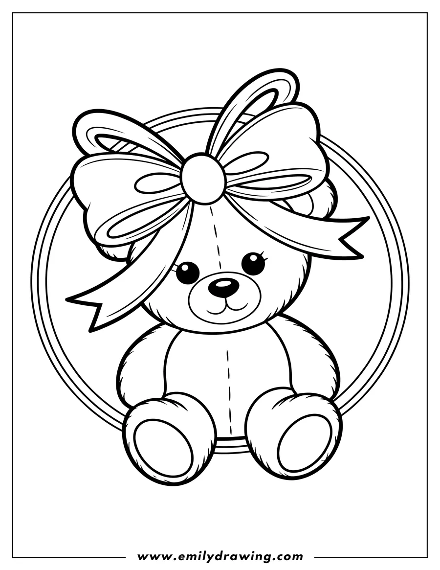 Free printable coloring sheet of teddy Bear