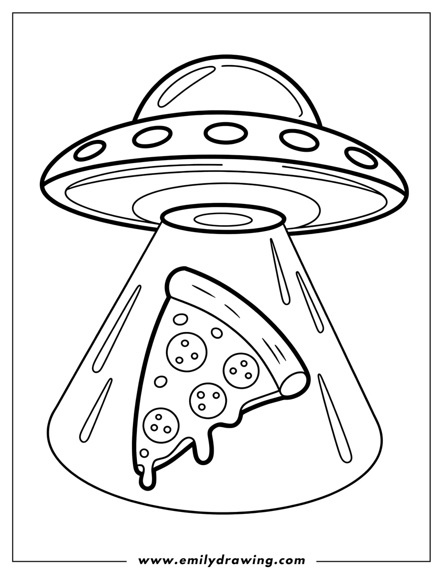 Vector style outline of UFO