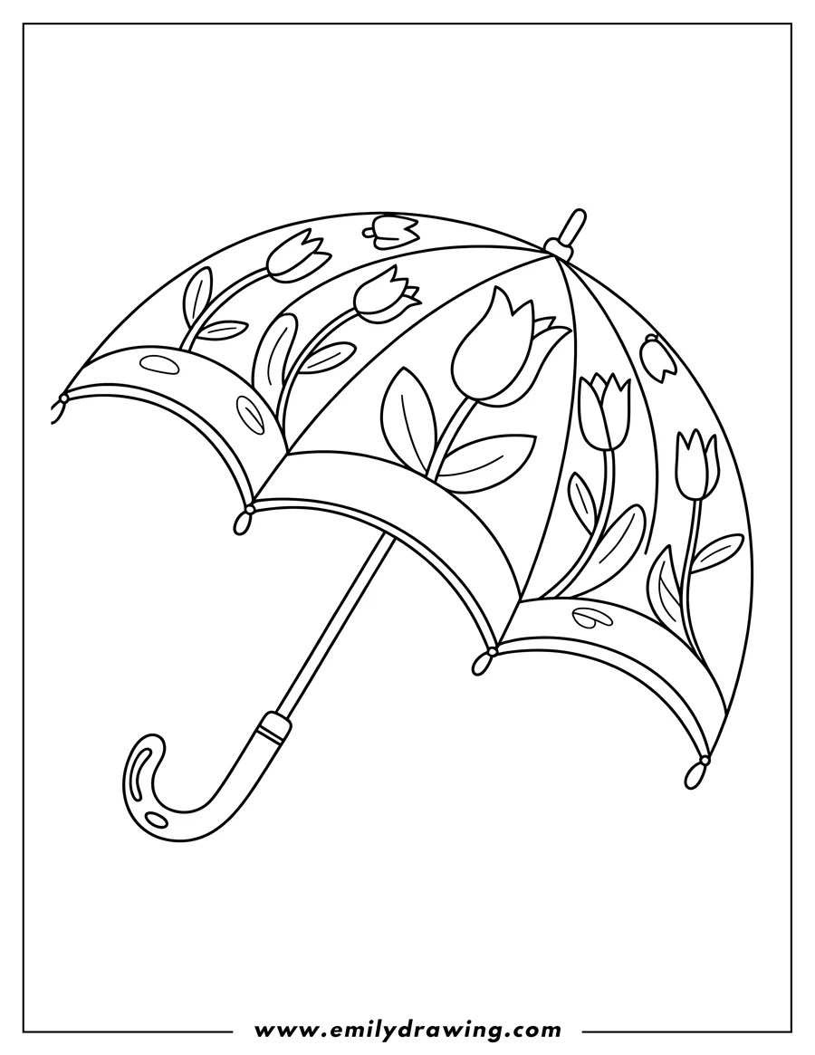 Free printable coloring sheet of umbrella