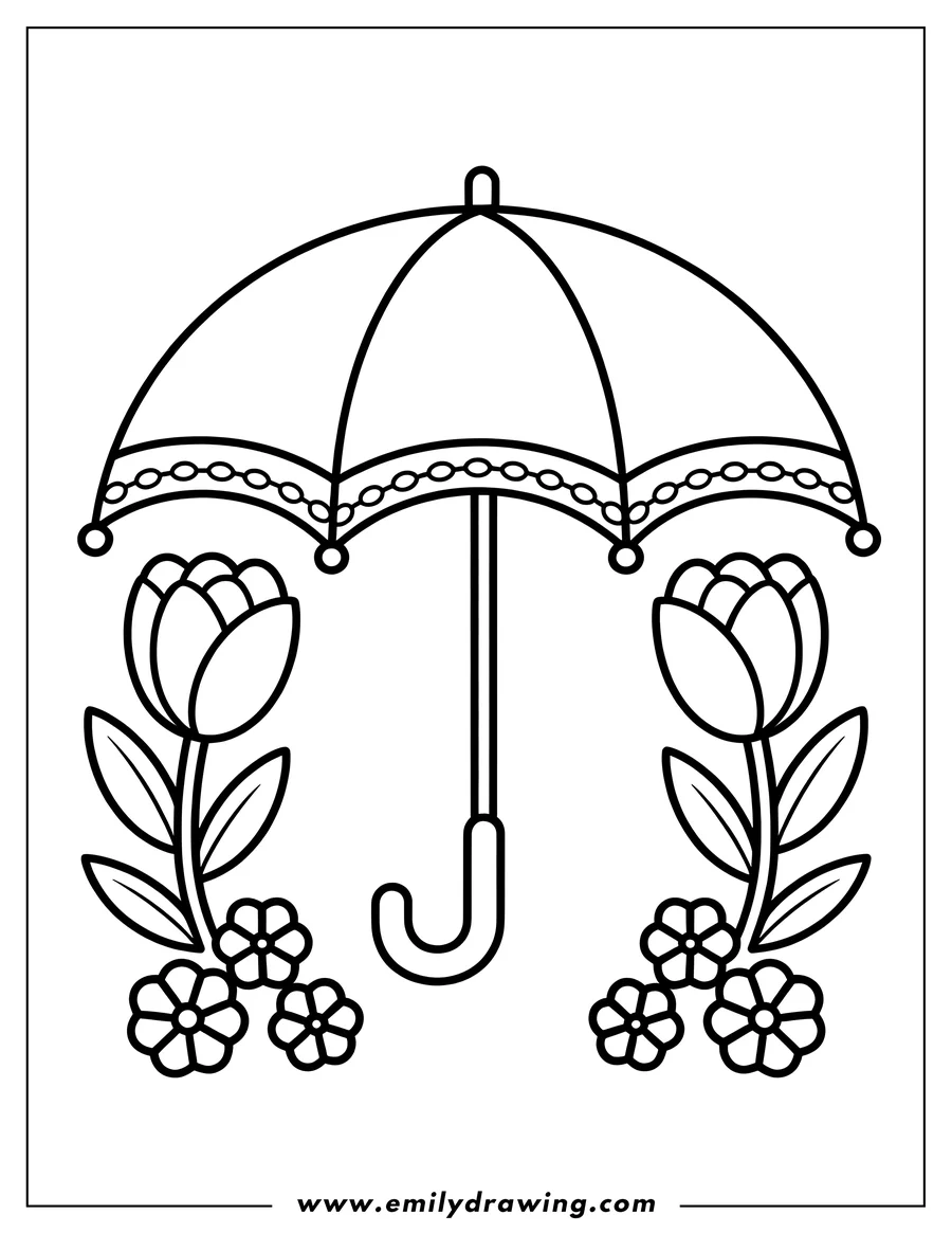 Simple sketch of umbrella to color