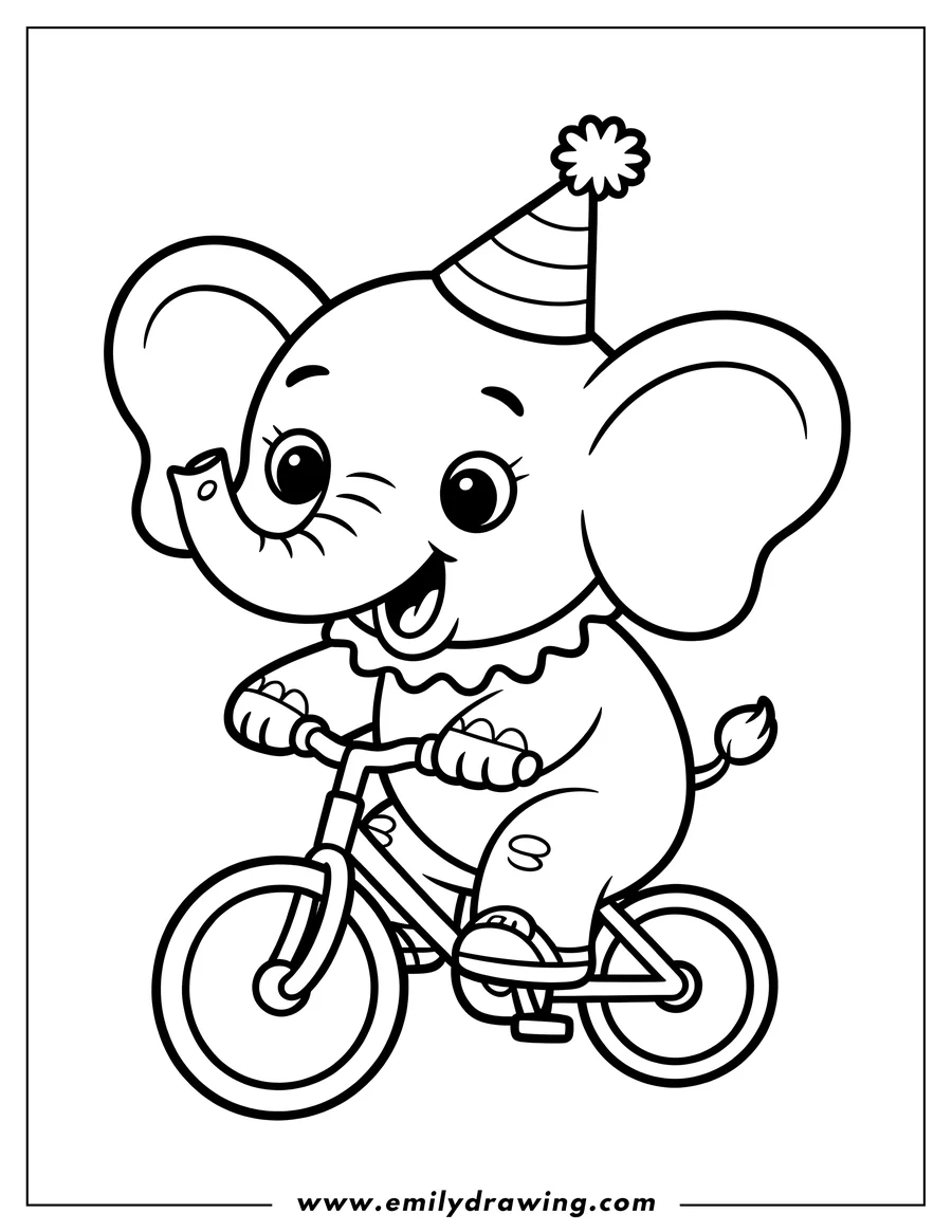 Simple sketch of elephant to color