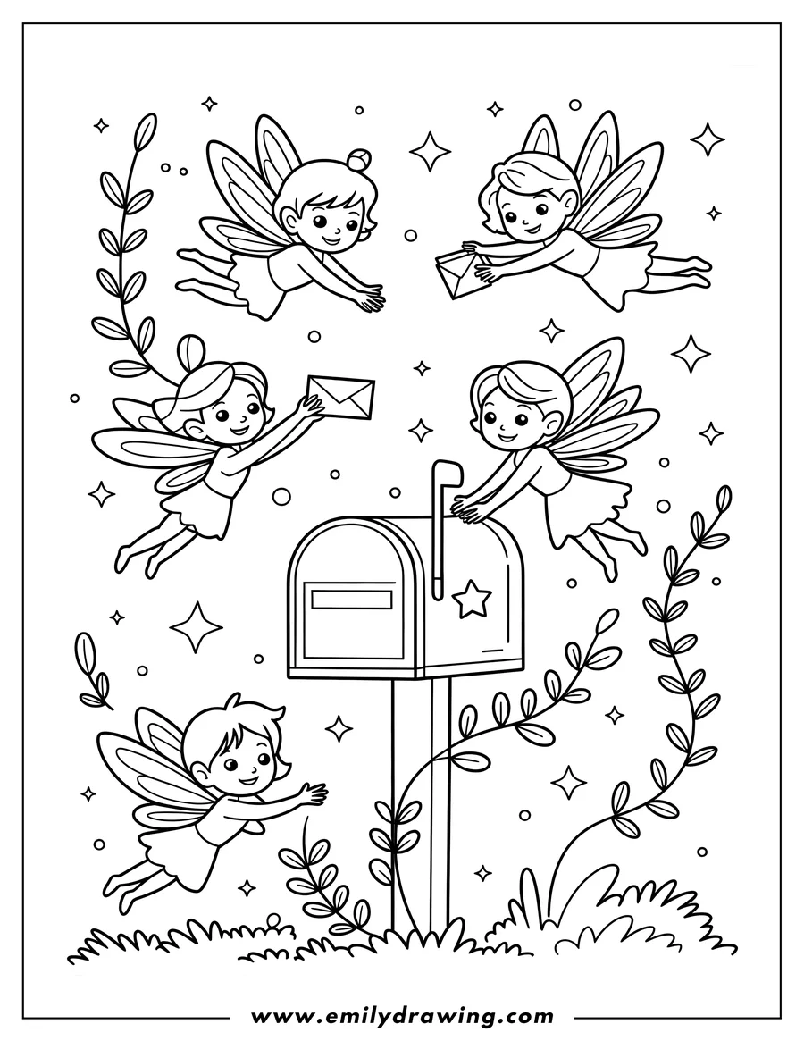 High quality printable fairy for coloring