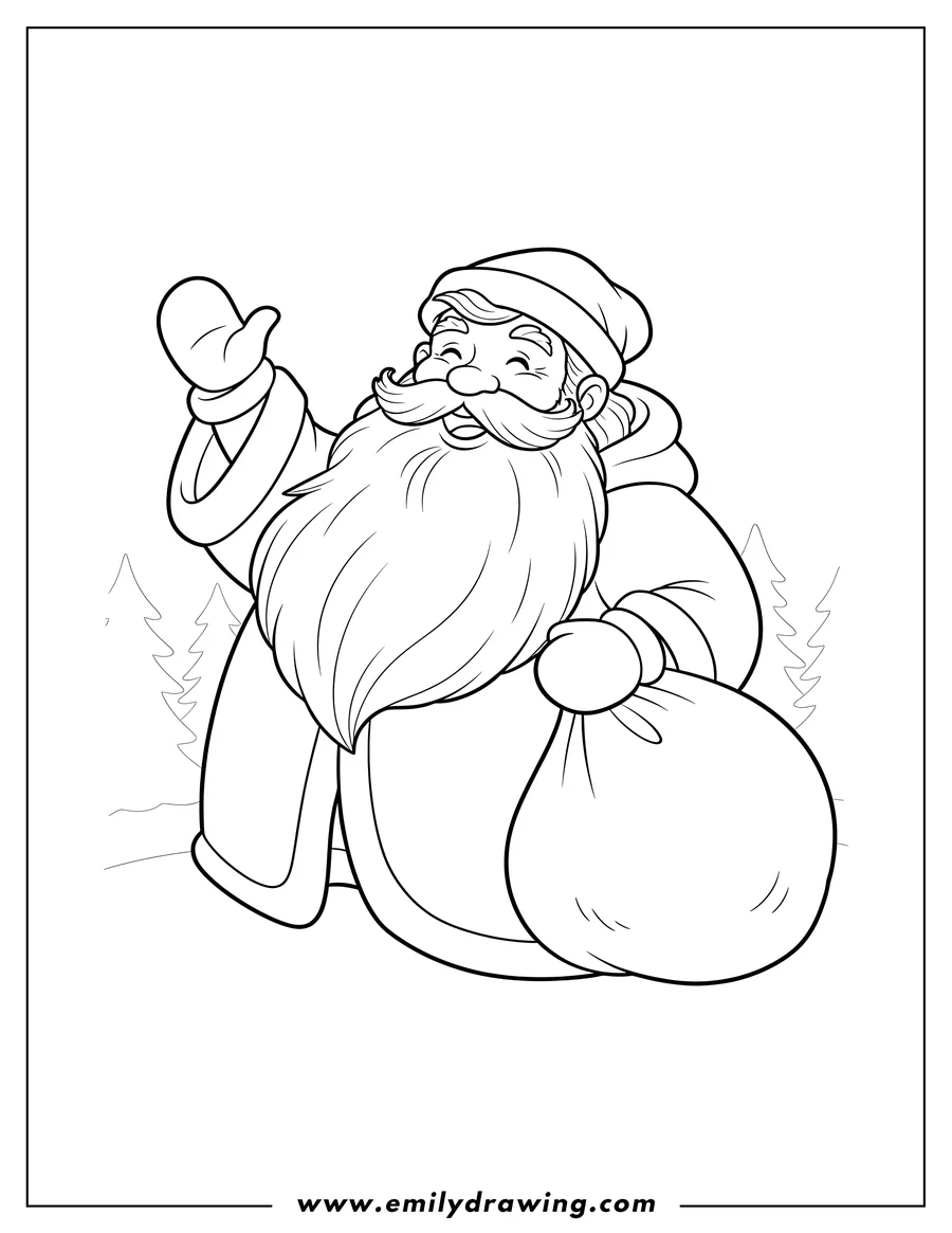 Coloring page of father Christmas