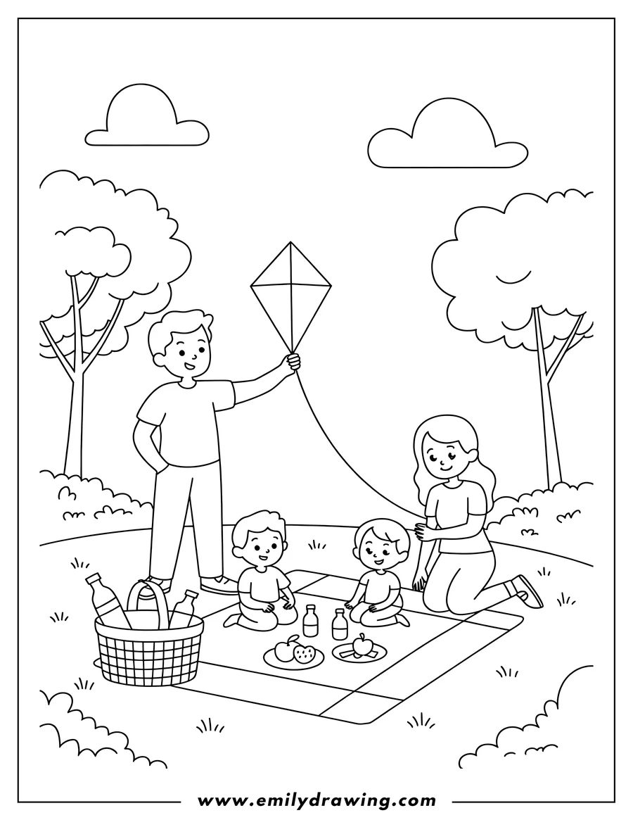 Linear illustration of father