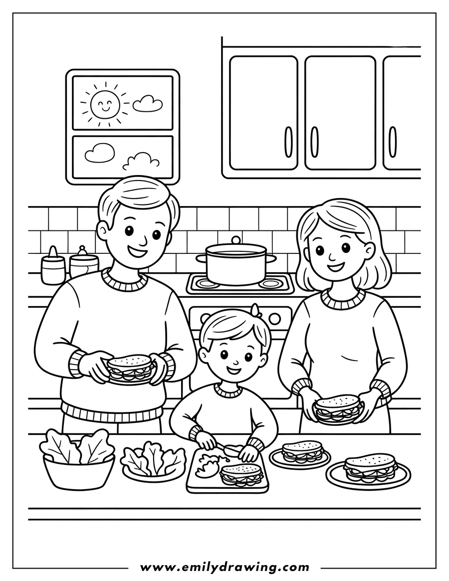 Linear illustration of father