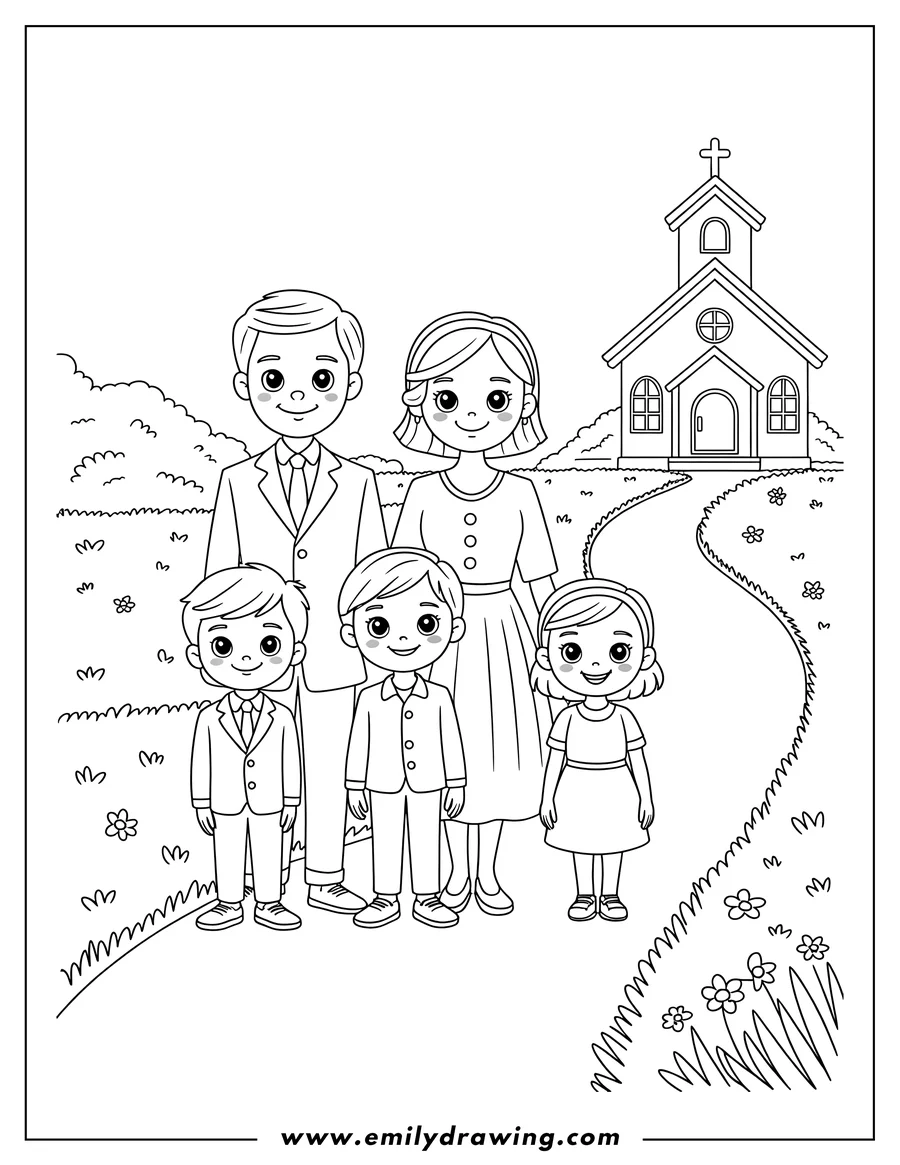 Clean line drawing: father