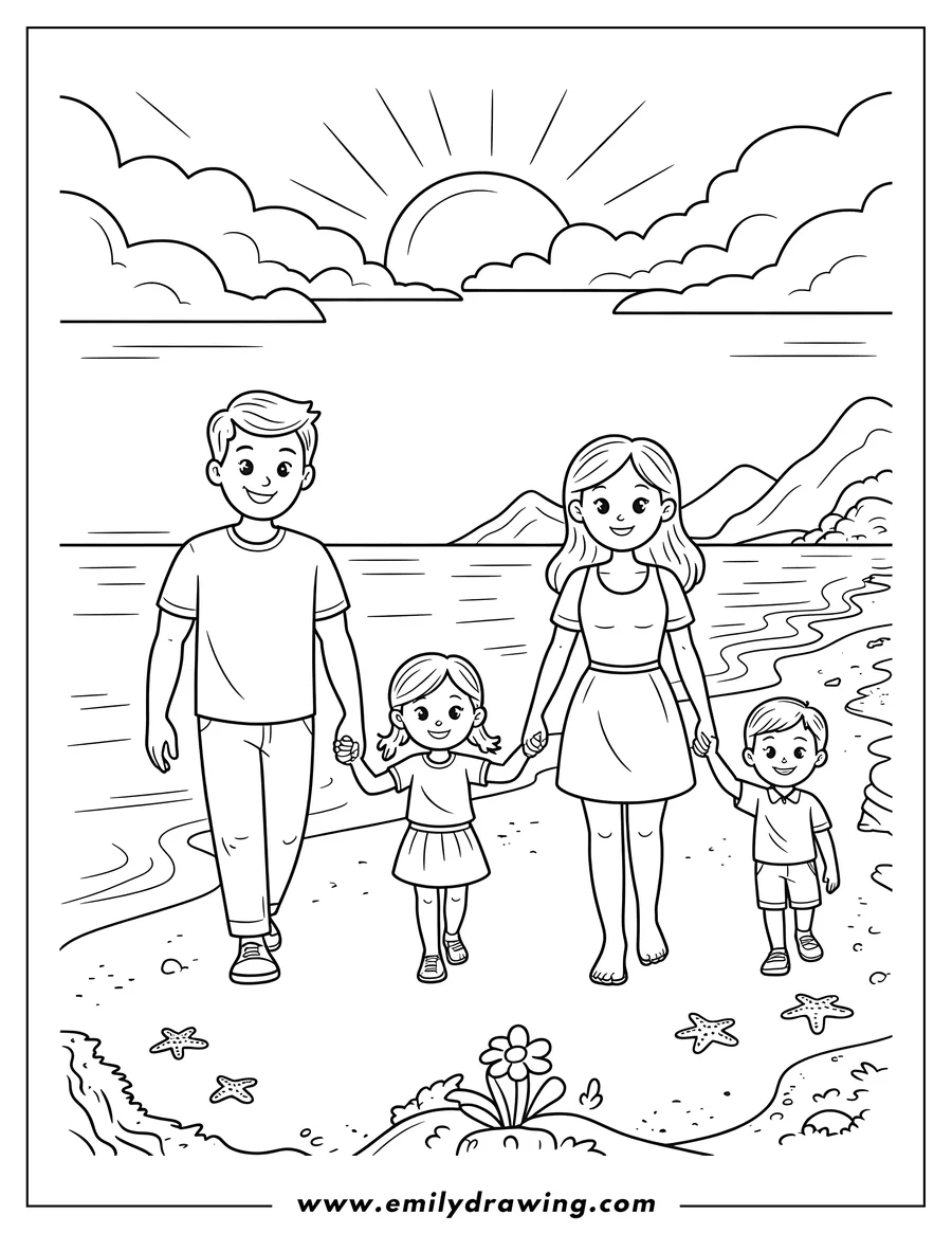 Printable line art of father