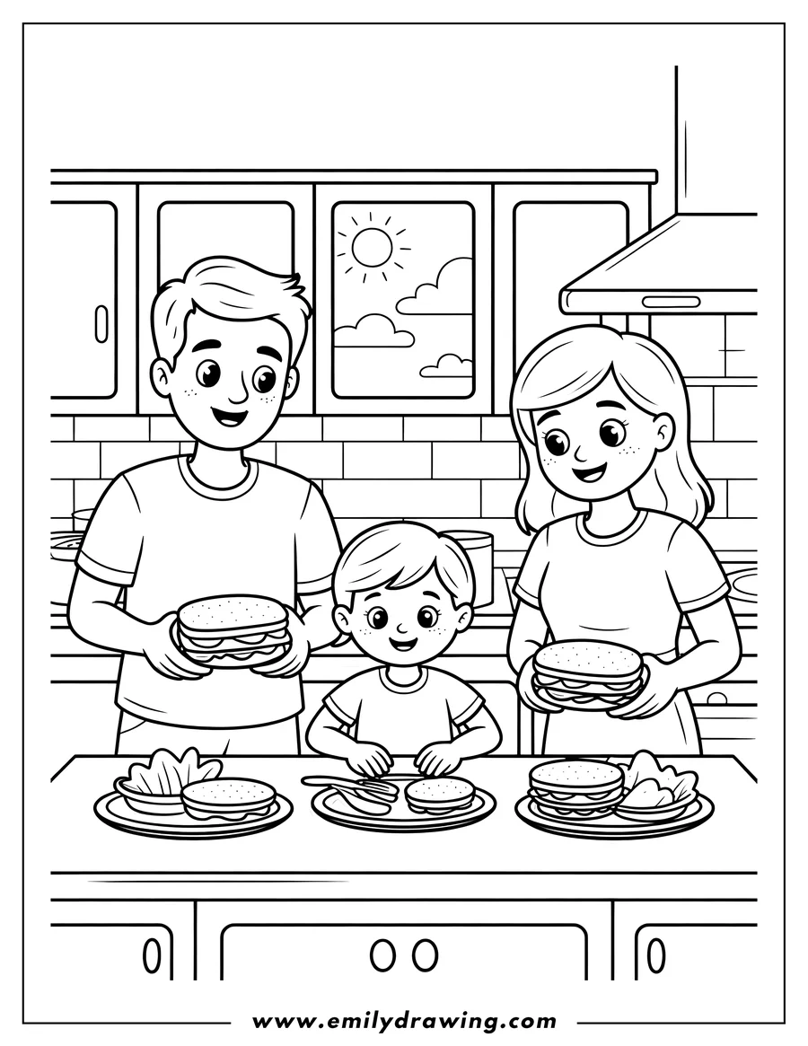 Coloring page of father