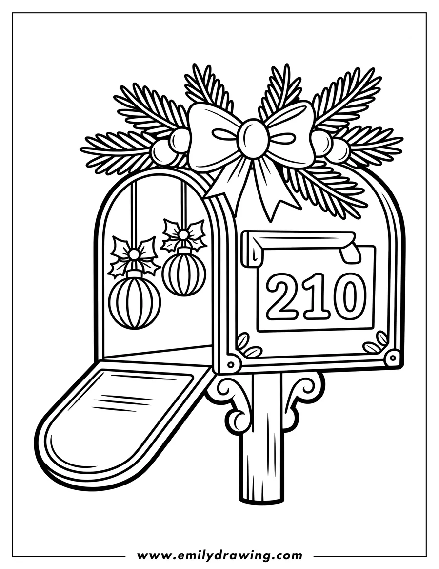 Linear illustration of mailbox