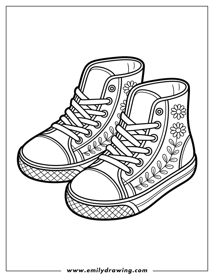Linear illustration of sneakers
