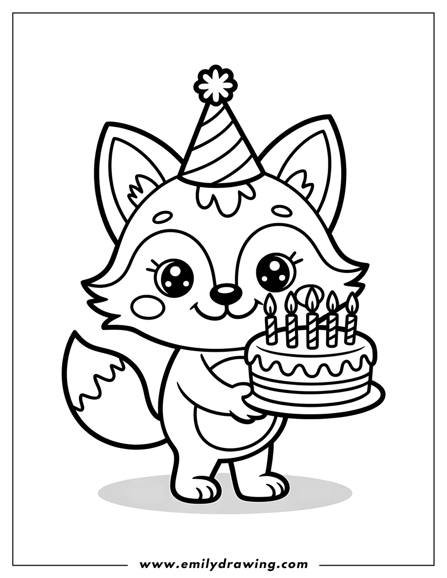 Simple sketch of fox to color