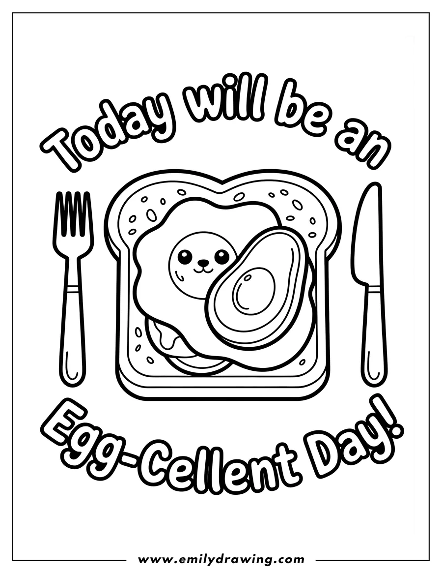 Coloring page for kids: fried Egg