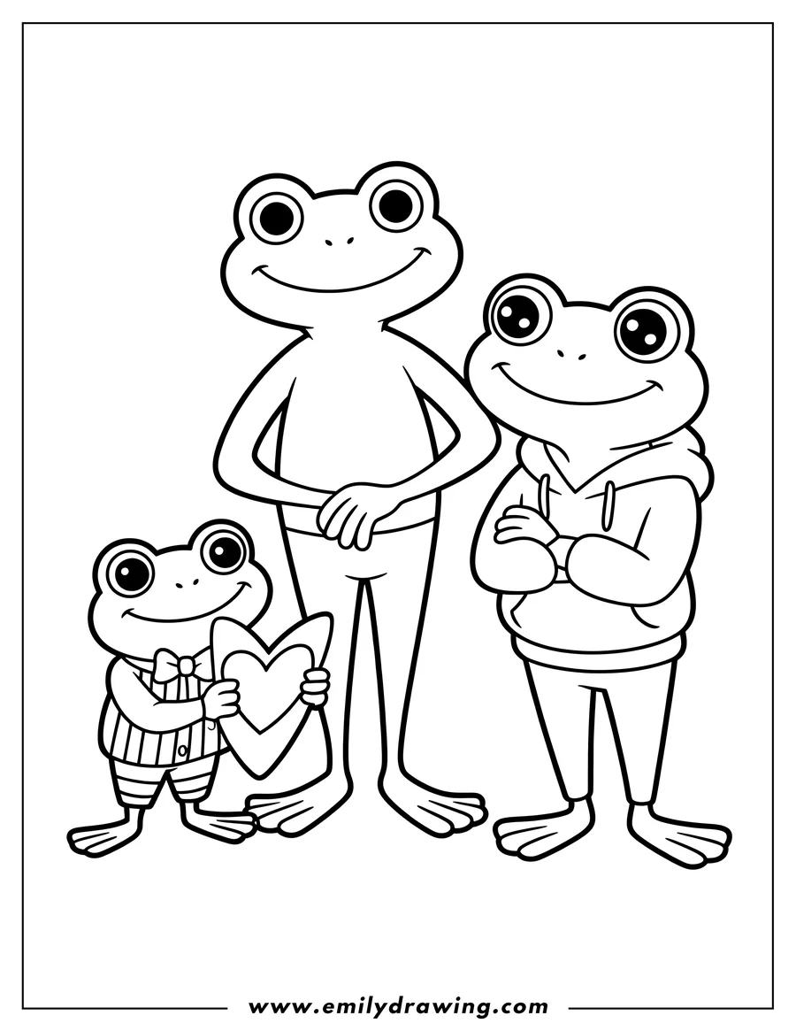 Clean line drawing: frog