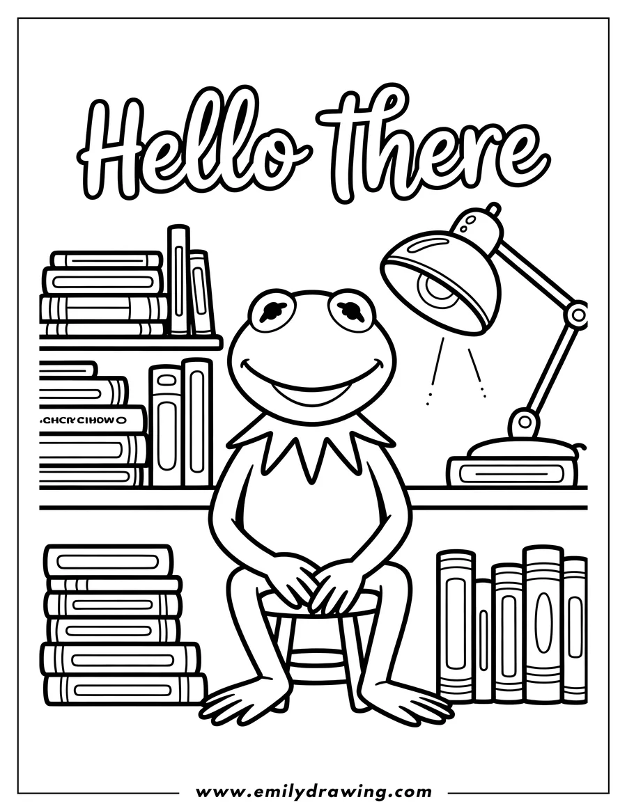 Doodle style coloring picture of frog