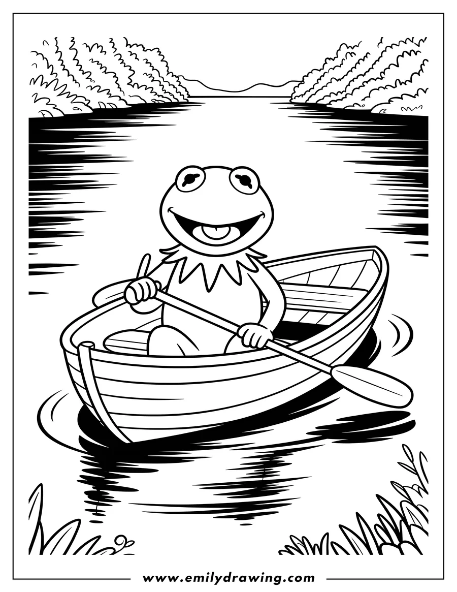 Free printable coloring sheet of frog