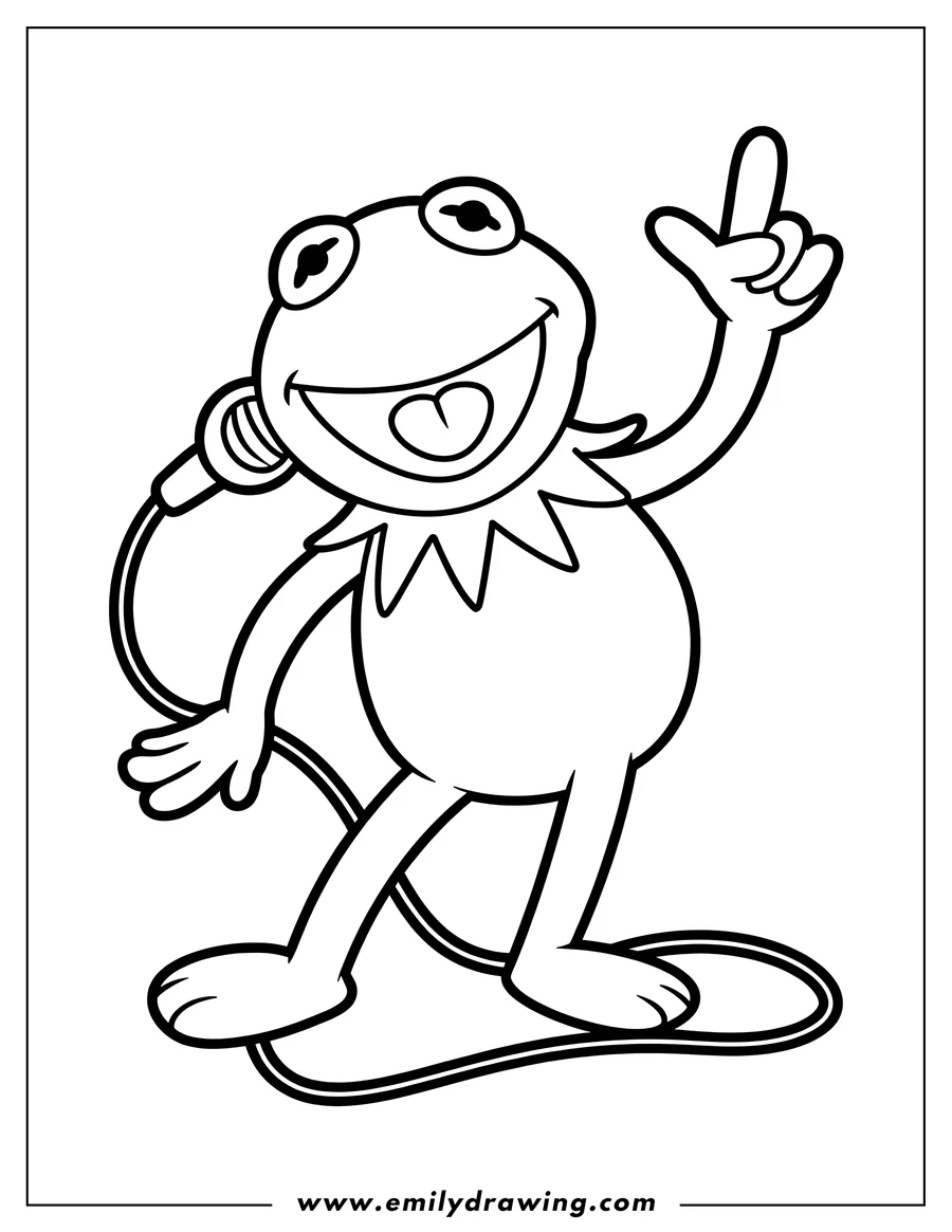 High quality printable frog for coloring