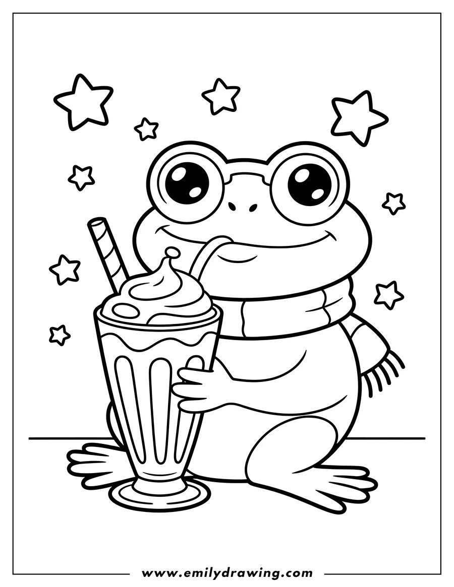 Coloring sheet featuring frog