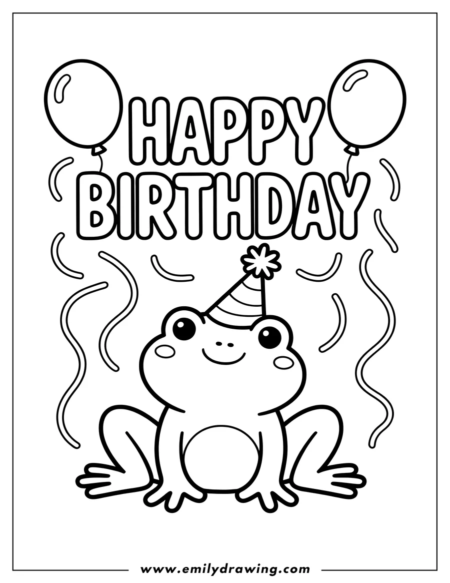 Simple sketch of frog to color