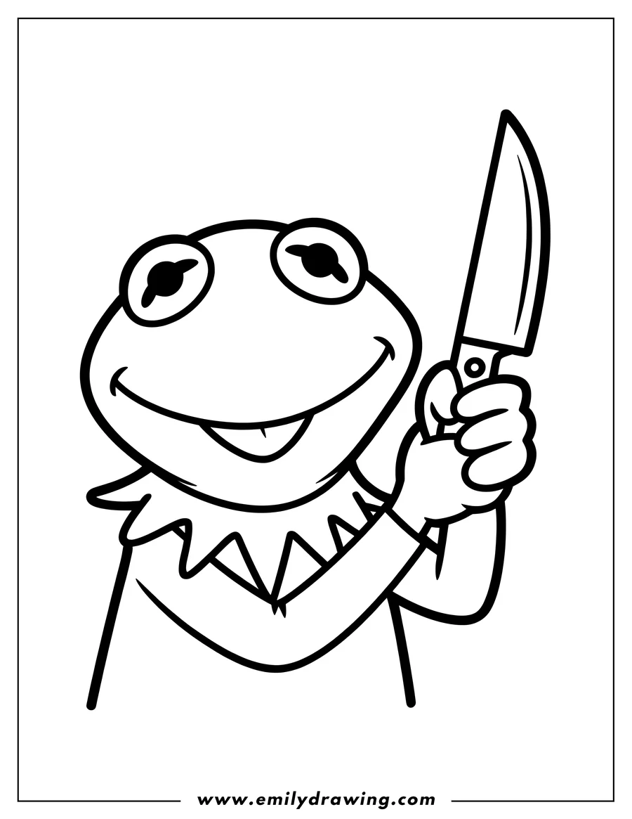 Printable coloring page of frog
