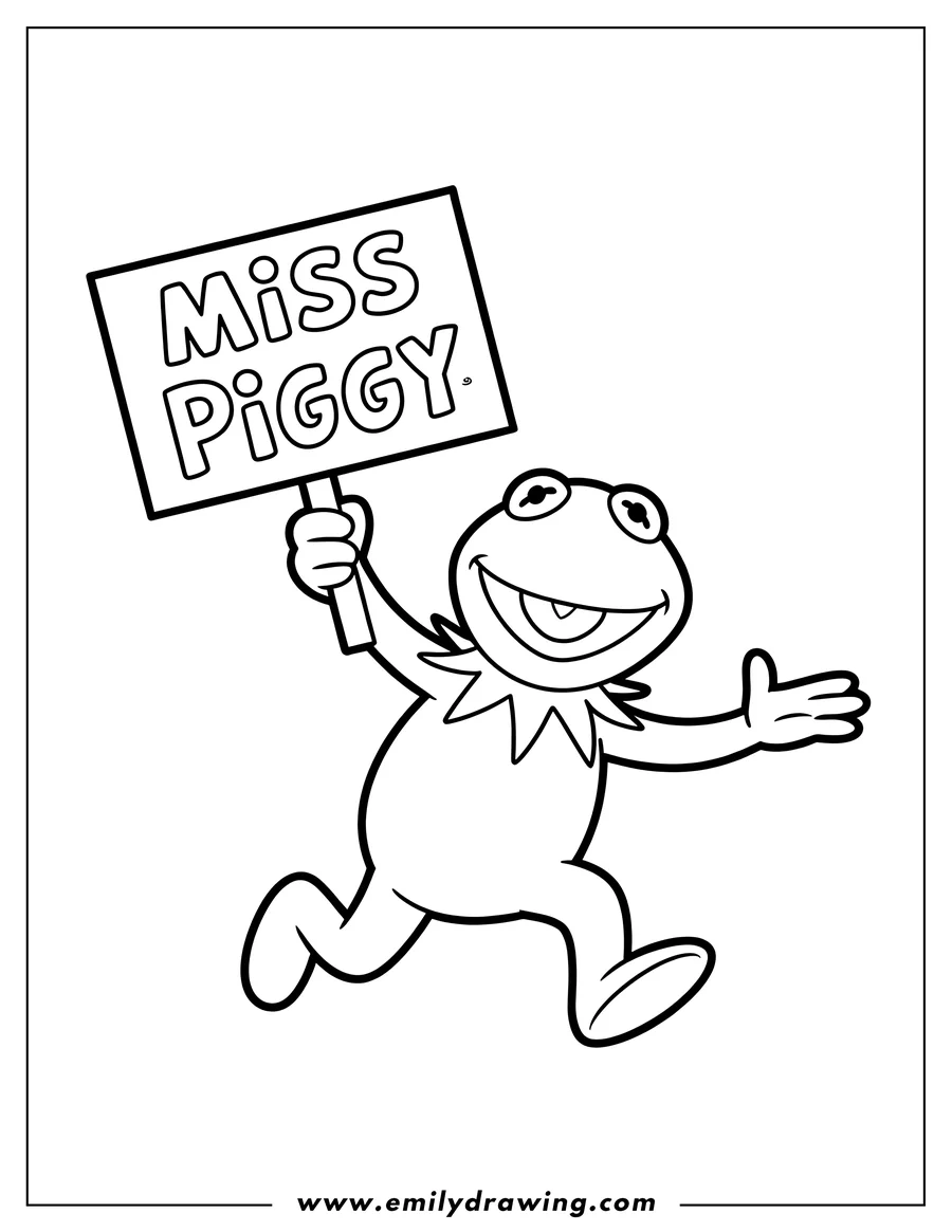 PDF style coloring page: frog