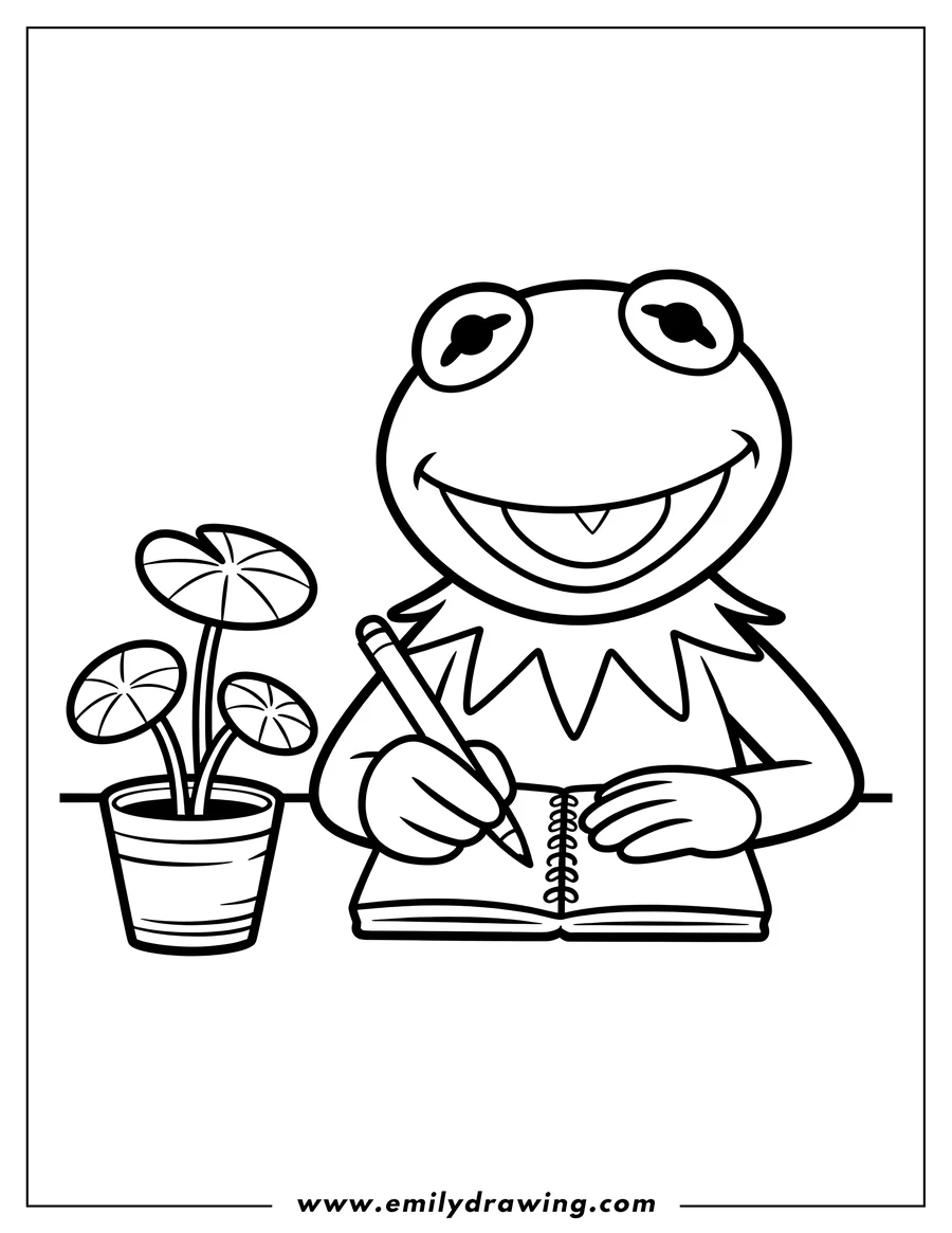 Downloadable coloring page of frog