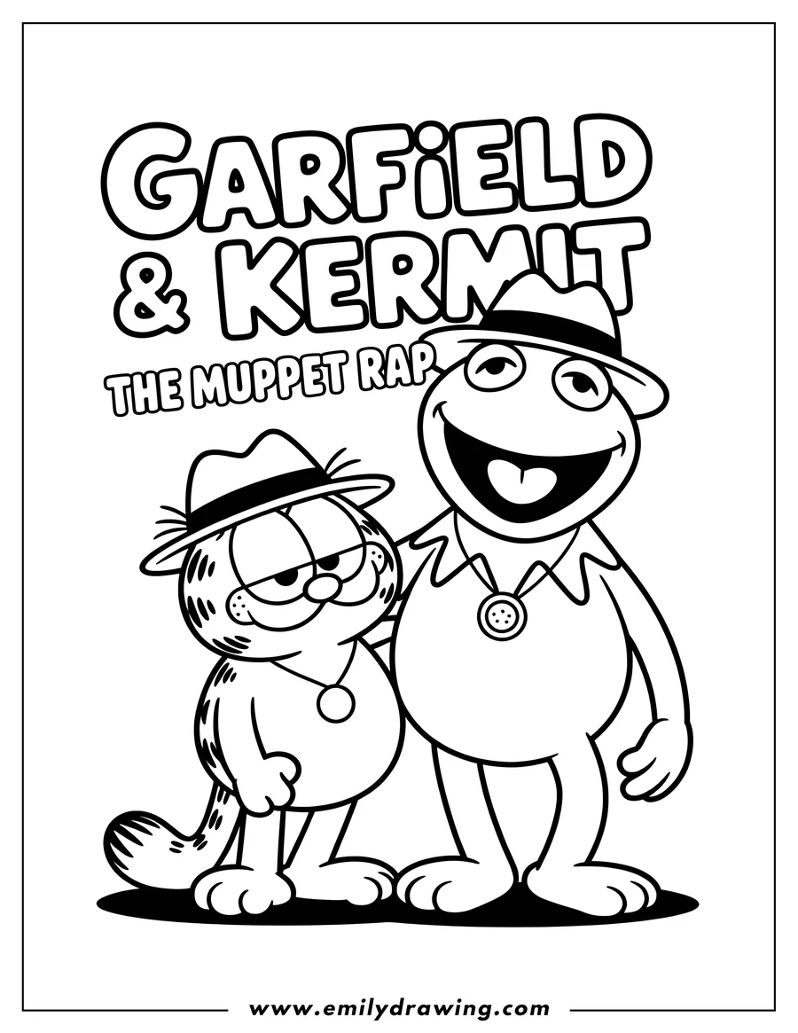 Vector style outline of garfield the cat