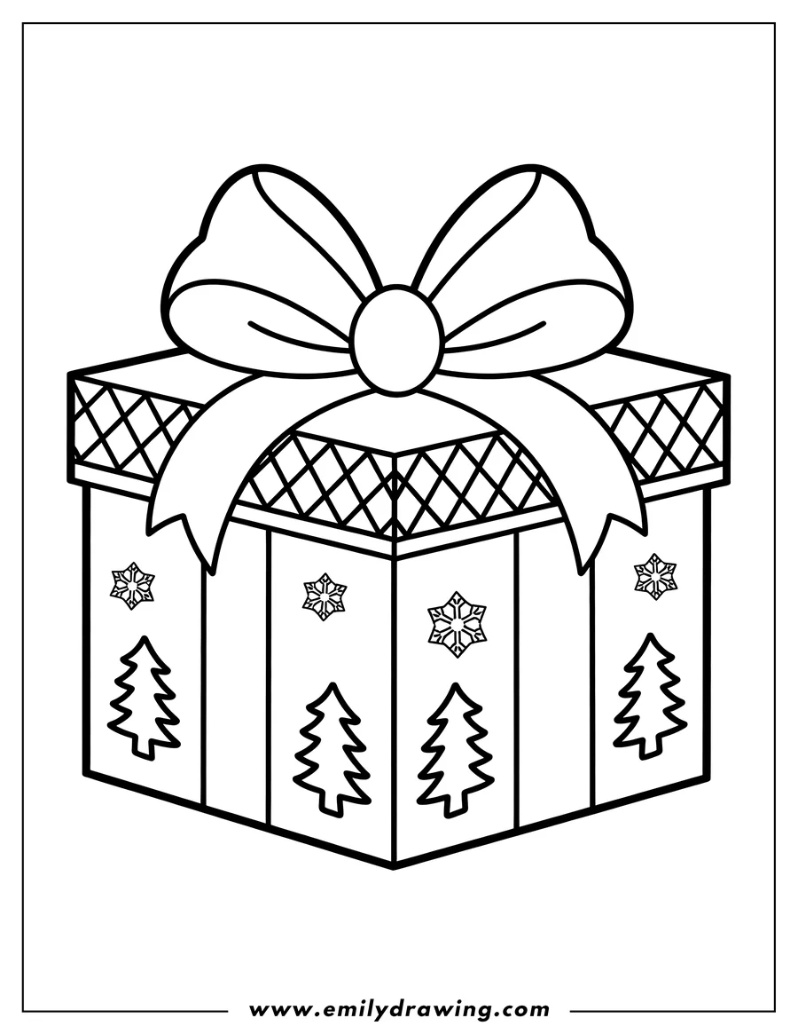 Printable coloring page of gift Box
