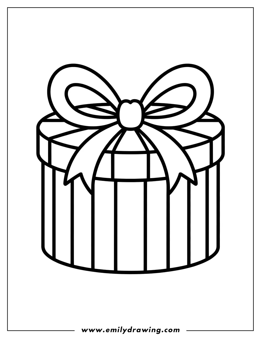 Printable line art of gift Box