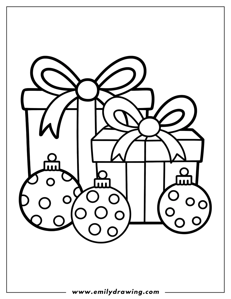 Coloring page of gift Boxes
