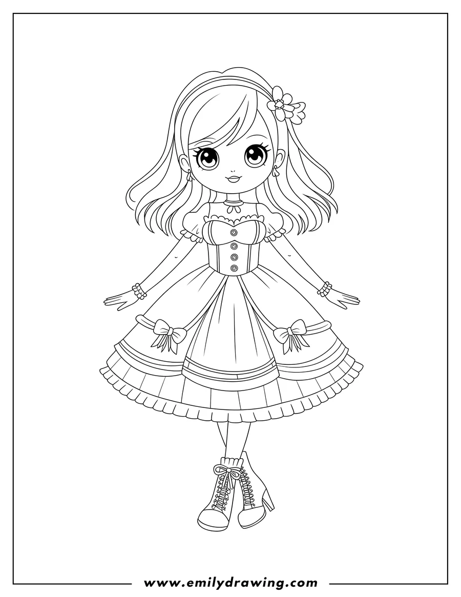 High quality printable girl for coloring