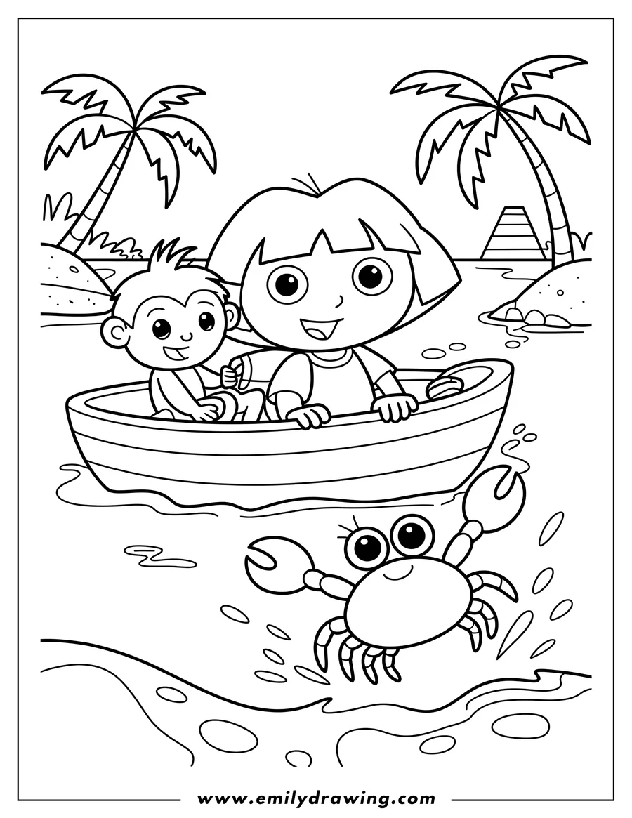 Coloring page for kids: girl