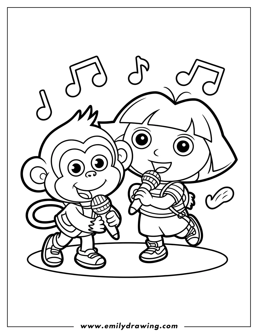 Vector style outline of girl