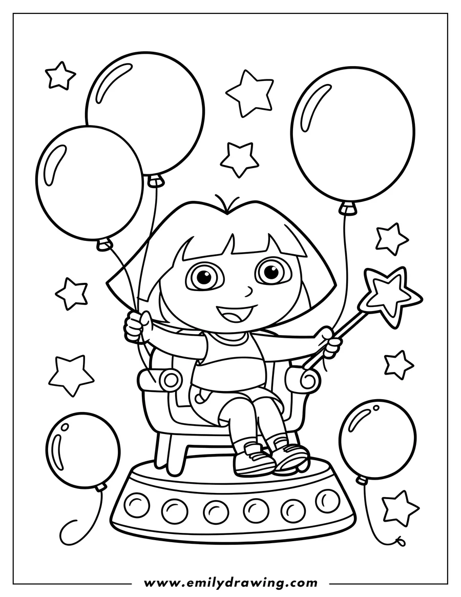 Coloring sheet featuring girl